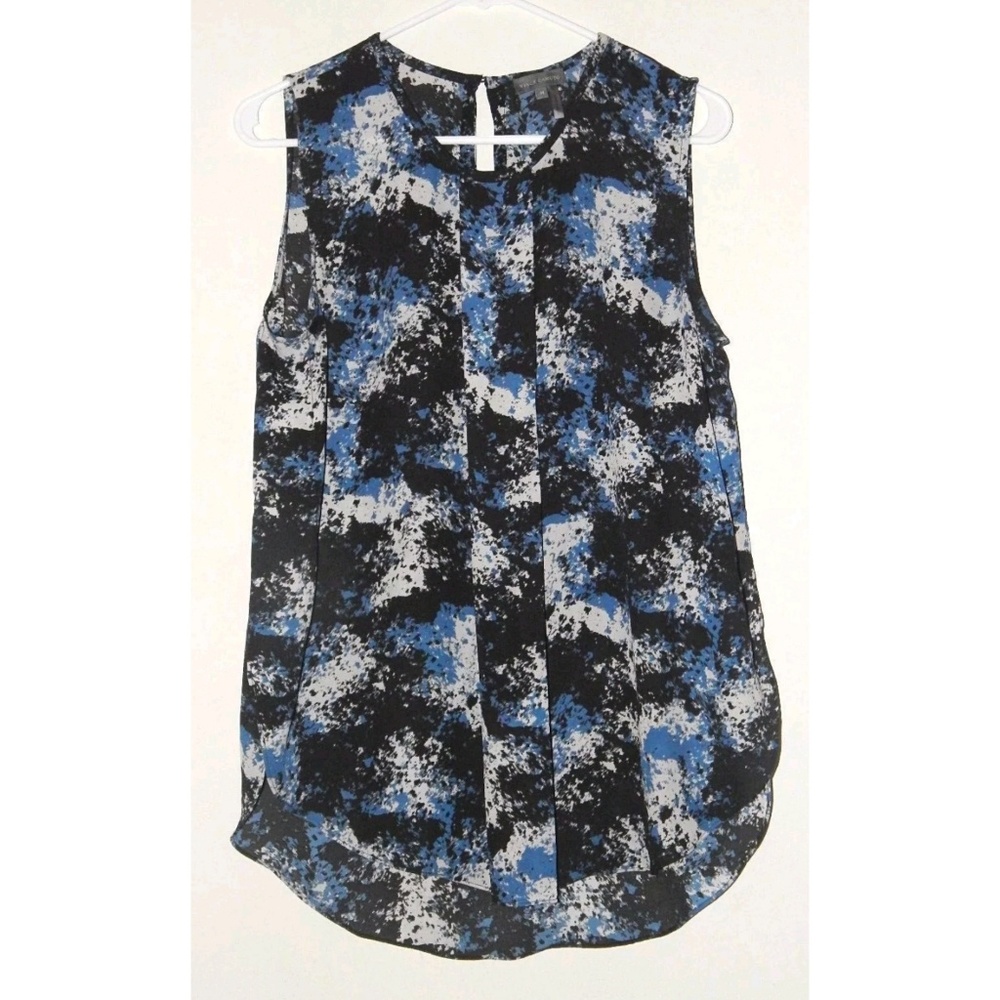Vince Camuto Med Sleeveless Print Top Front Pleat